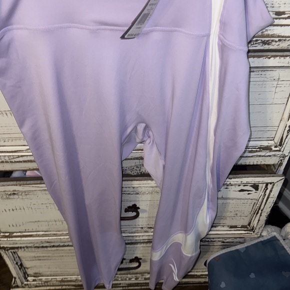 NWT Reebok big logo purple oasis training leggings full length size 3x nice - Picture 6 of 6